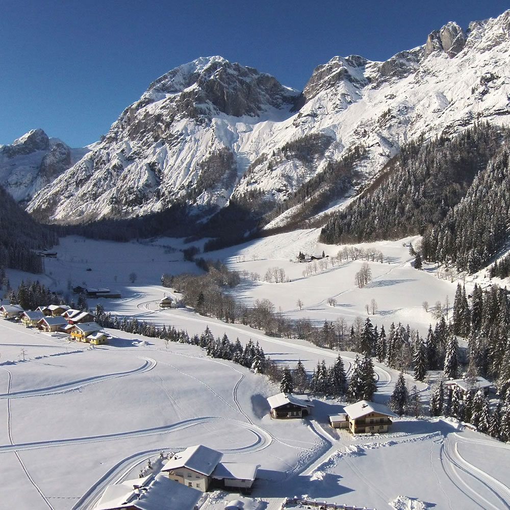 Einstieg in die Langlaufloipe direkt am Haus möglich